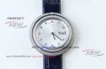 OB Factory Knockoff Piaget Possession Silver Diamond Dial Diamond Bezel Ladies Watches 34mm 